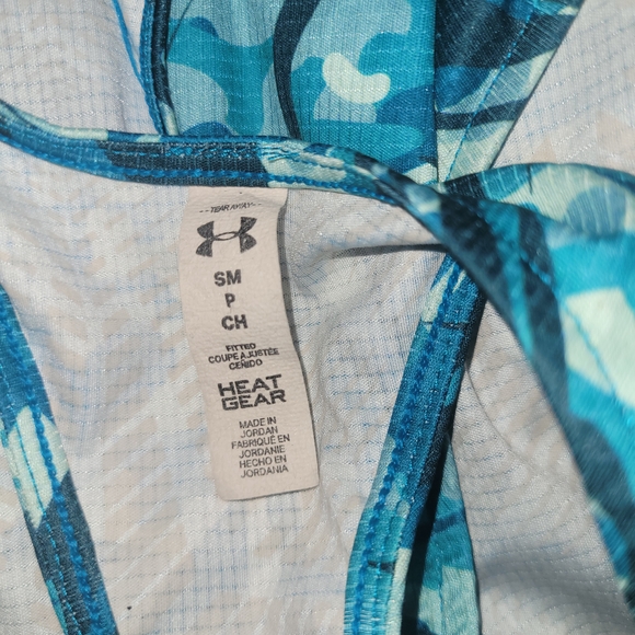 Under Armour Blue Camouflage Patterned Racerback Tank Top S - Picture 6 of 6